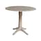 International Concepts Round 42 in Round Dual Drop Leaf Pedestal Table, Washed Gray Taupe, 42 W, 42 L, 29.5 in H, Wood T09-42DP - alternate 5
